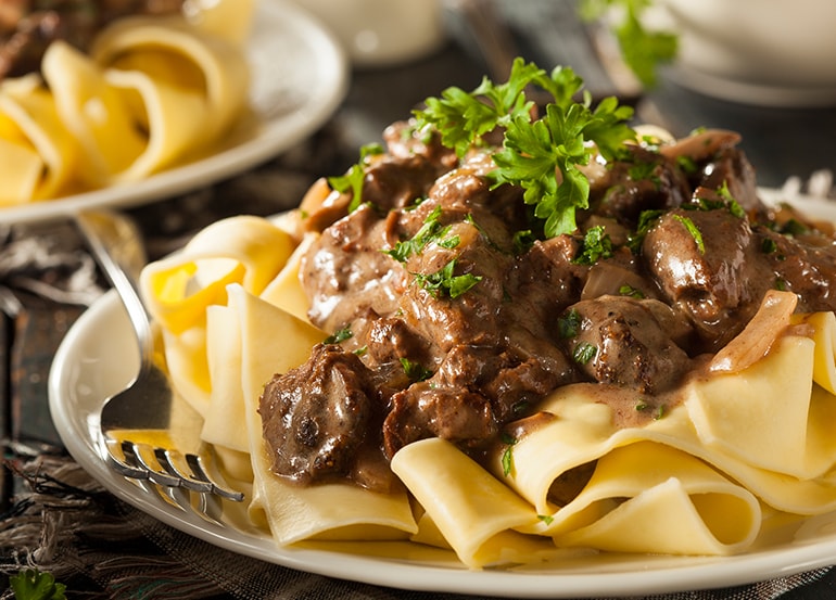 Beef Stroganoff | Bridger® Beef Gourmet Frozen Beef and Turkey Burgers and Beef Franks